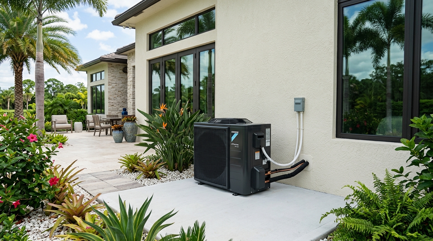 New Inverter Heat Pump AC Outdoor Unit After Installation